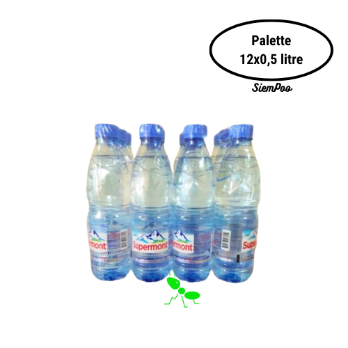 eau minérale naturelle Supermont. Palette de 12 x 0,5 litre