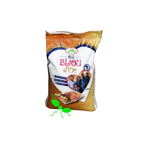 BIJOU D’OR_Riz longs grains blanc brillant et propre 25KG